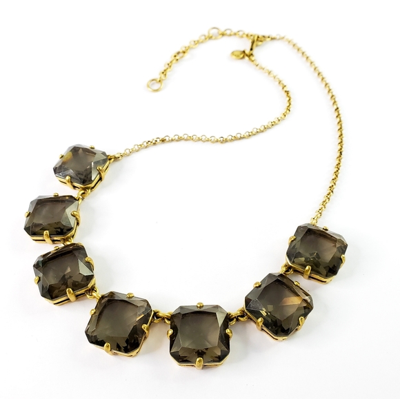 J. Crew Jewelry - J. Crew Statement Necklace Emerald Cut Gray Glass